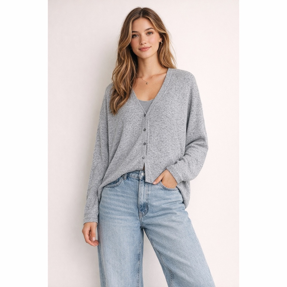 AE | Soft & Sexy Plush Button Front Lightweight Stretchy Cardigan